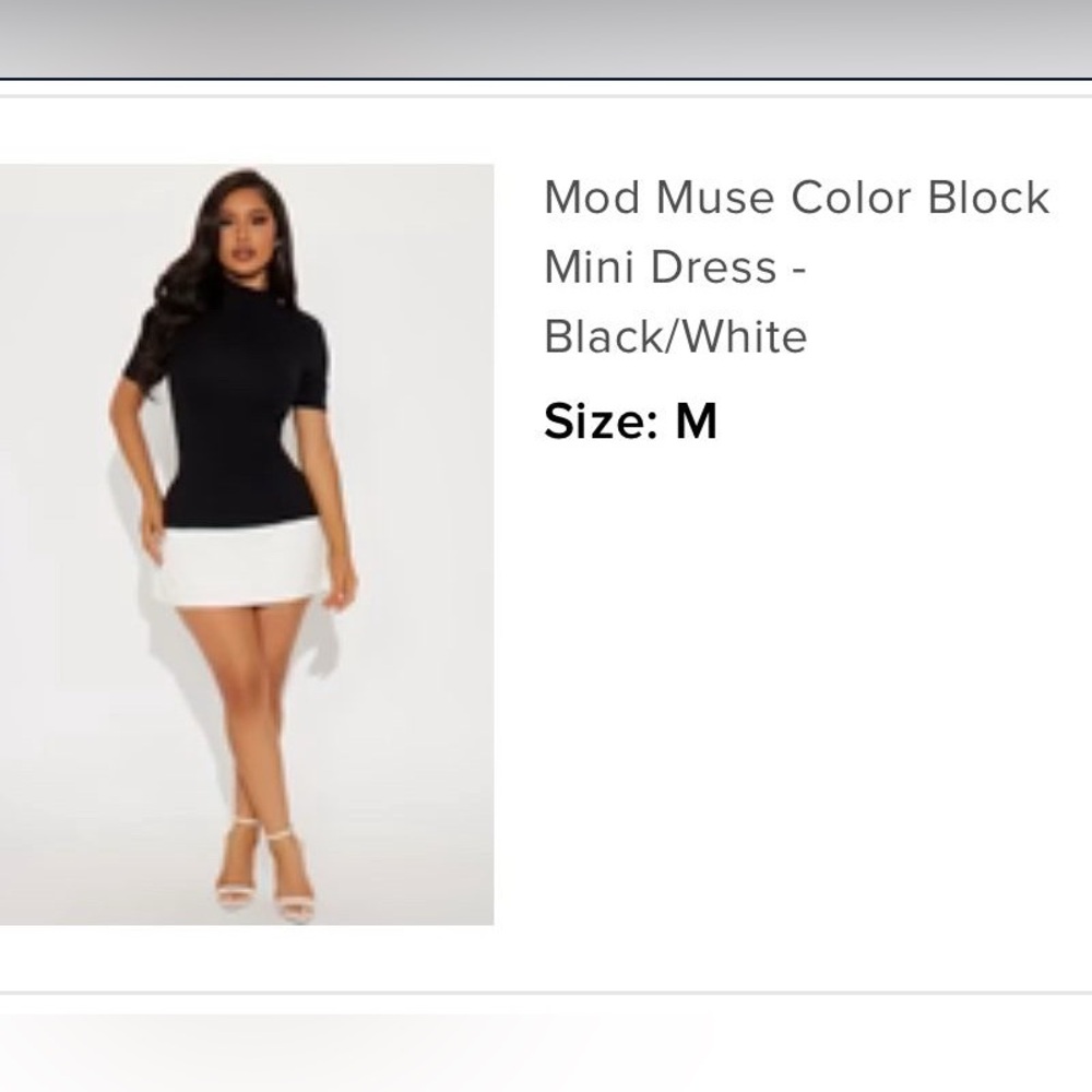 Fashion Nova Mod Muse Black and White Mini Dress